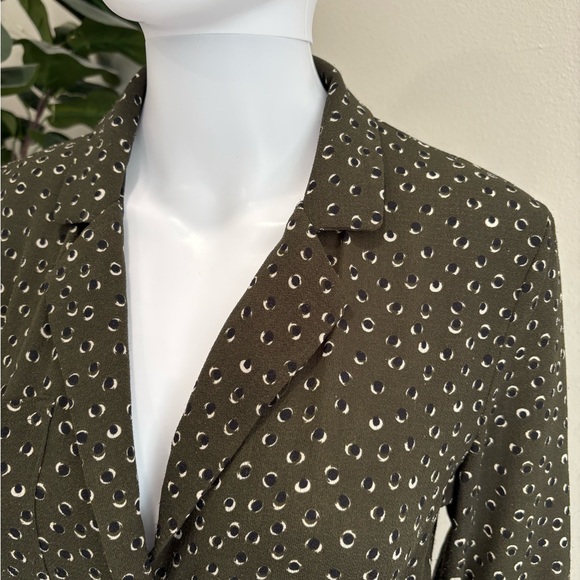 Nasty Gal Long Sleeve Collared Jumpsuit Size 8 Wide Leg Dot Patterned One Piece - Picture 3 of 12